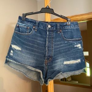 A&F size 28 High Waisted Ripped Jean Shorts